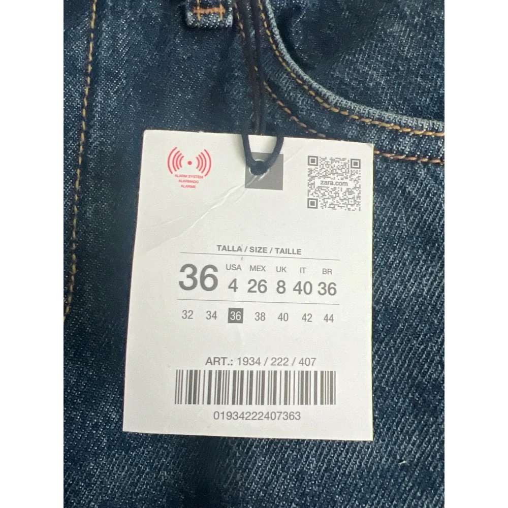 Zara Z1975 Women's Selvedge High Rise Medium Wash Blue Jeans Size 4 NWT